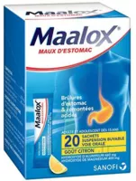 Maalox Maux D'estomac, Suspension Buvable Citron 20 Sachets à LIVRON-SUR-DROME